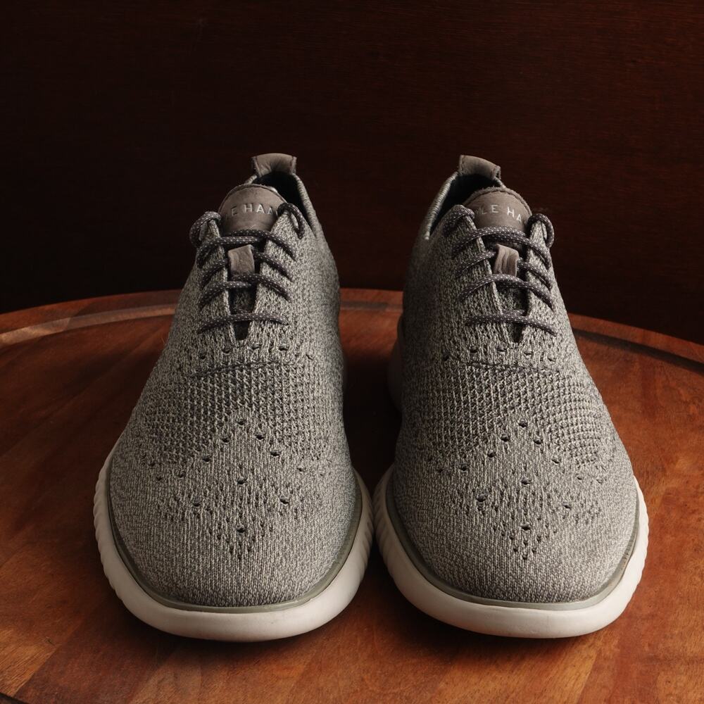 Cole Haan Oxfords Mens SZ 10M Gray Zerogrand Stitchlite Knit Dress‎ Shoes C35109 - Picture 3 of 13
